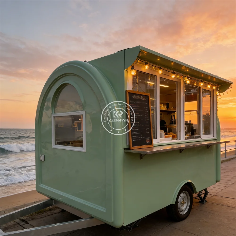 

Commercial Food Trailer BBQ Grill Catering Trailer Heavy Duty Street Food Truck with Stainless Steel Outdoor Kitchen