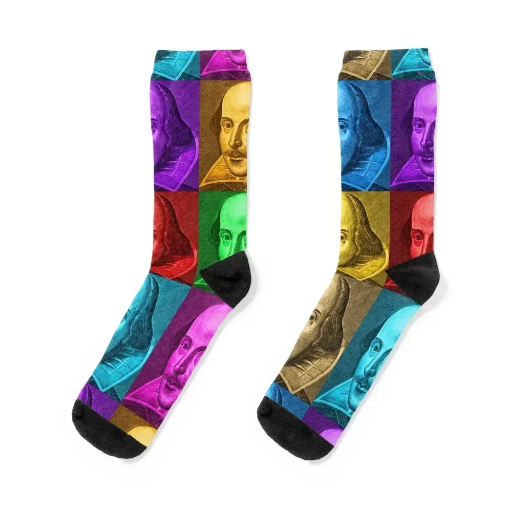 

William Shakespeare Pop Art Socks basketball hip hop Crossfit christmass gift Men Socks Luxury Brand Women's