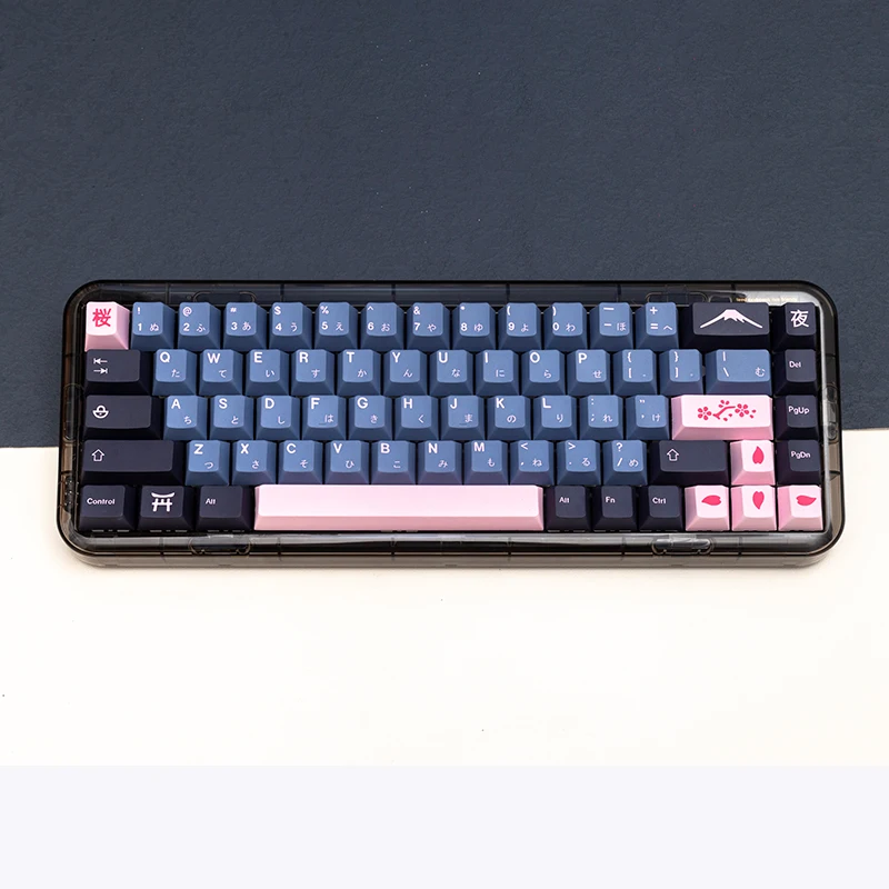 

1 комплект, 141 клавиш, колпачки для клавиш Night Sakura PBT DYE-SUB Cherry Profile, механические колпачки для клавиш для переключателей Gateron Kailh Cherry MX