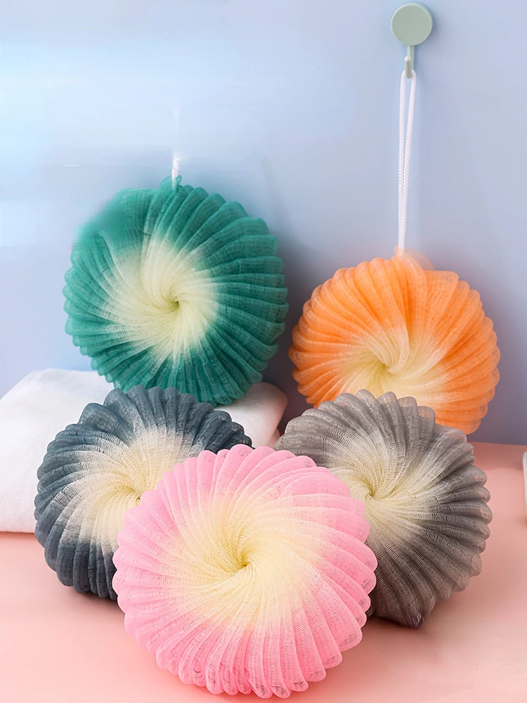 2pcs Shower Mesh Foaming Sponge Balls Body Scrub Exfoliating Skin Back Brush Cleaner Bath Bubble Ball Soft Bathing Accessories