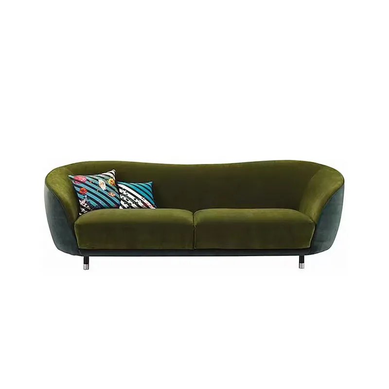 A  Light Luxury Fabric Sofa Villa Living Room Craft Embroidery Sofa Bed High-end Creative Recliner