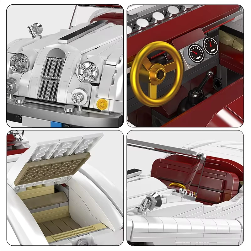 1302 Pz Tecnico Classico Auto Sportiva XK140 OTS Super Sport Auto Da Corsa Building Blocks MOC Roadster Giocattoli Set per I Regali Dei Bambini