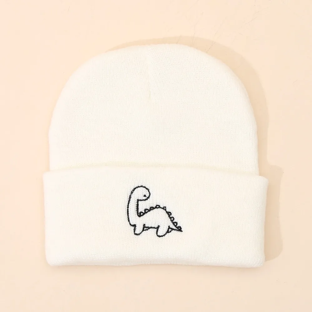 

Winter Warm Dinosaur ​​Baby Warm Hat Wool Knitted Kids Earmuffs Cap Soft Embroidery Woolen Knitted Hats Toddler