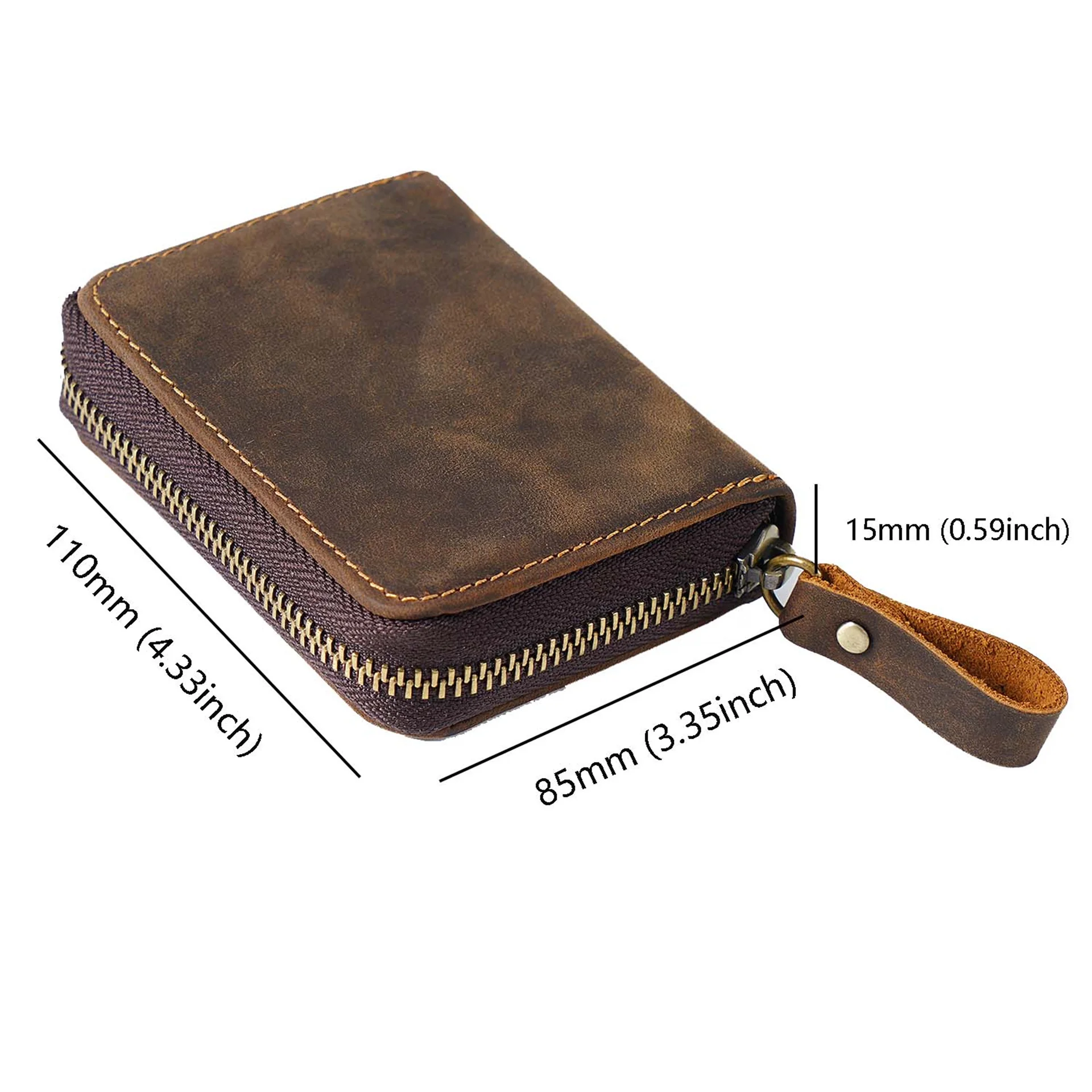 Crazy Horse Skin RFID Anti Magnetic Card Bag Large Capacity Card Holder Organ Bag Clip Multi Card Holder Genuine Leather Retro Z