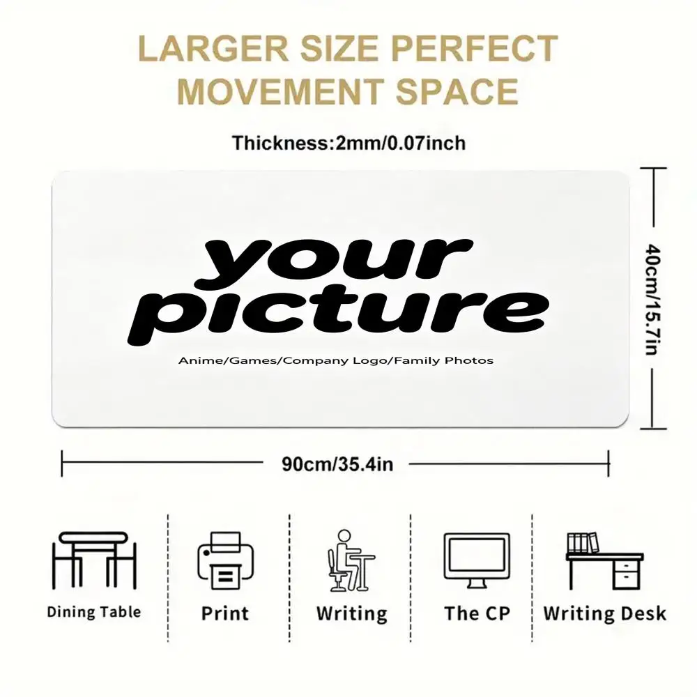 Customized Mousepad DIY Desk Mat Anime Extra Large Mouse Pad Soft Rubber Keyboard Pad Multi-Size Extra Thick
