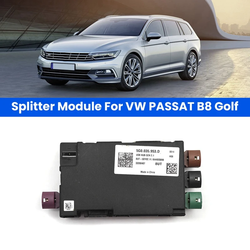 5G0035953D Car Splitter Module For VW PASSAT B8 For Golf USB HUB Converter Adapter 5G0 035 953 D