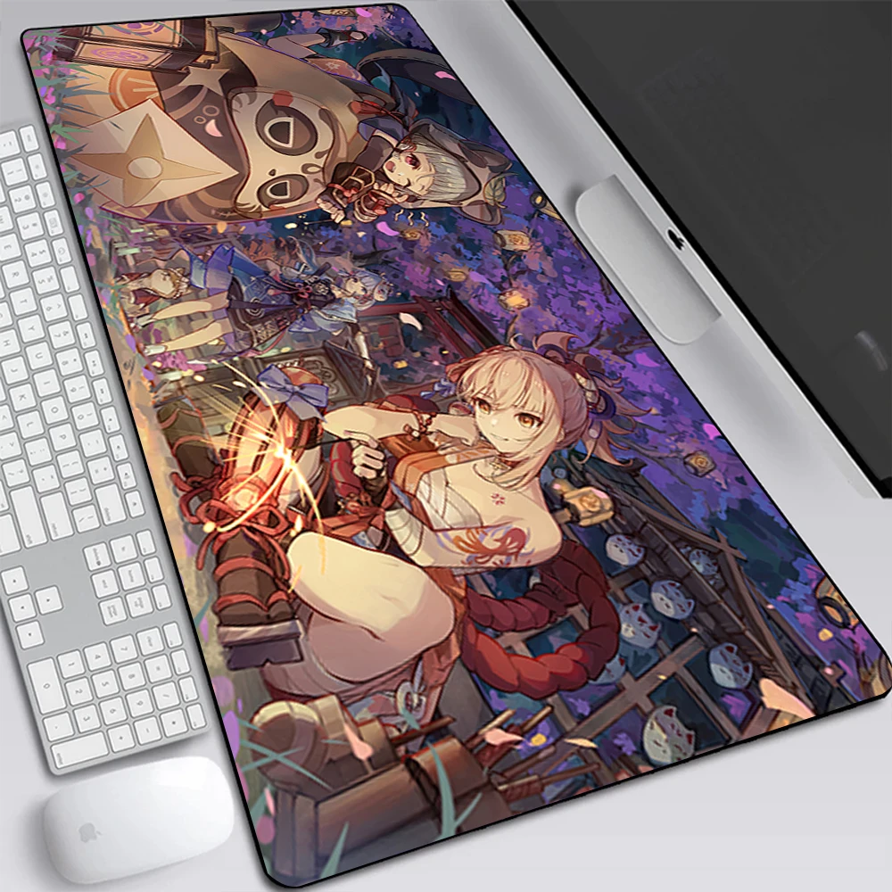 Genshin Impact Yoimiya Large Gaming Mouse Pad Computer Laptop Mousepad Keyboard Pad Desk Mat PC Gamer Mouse Mat Office Mausepad