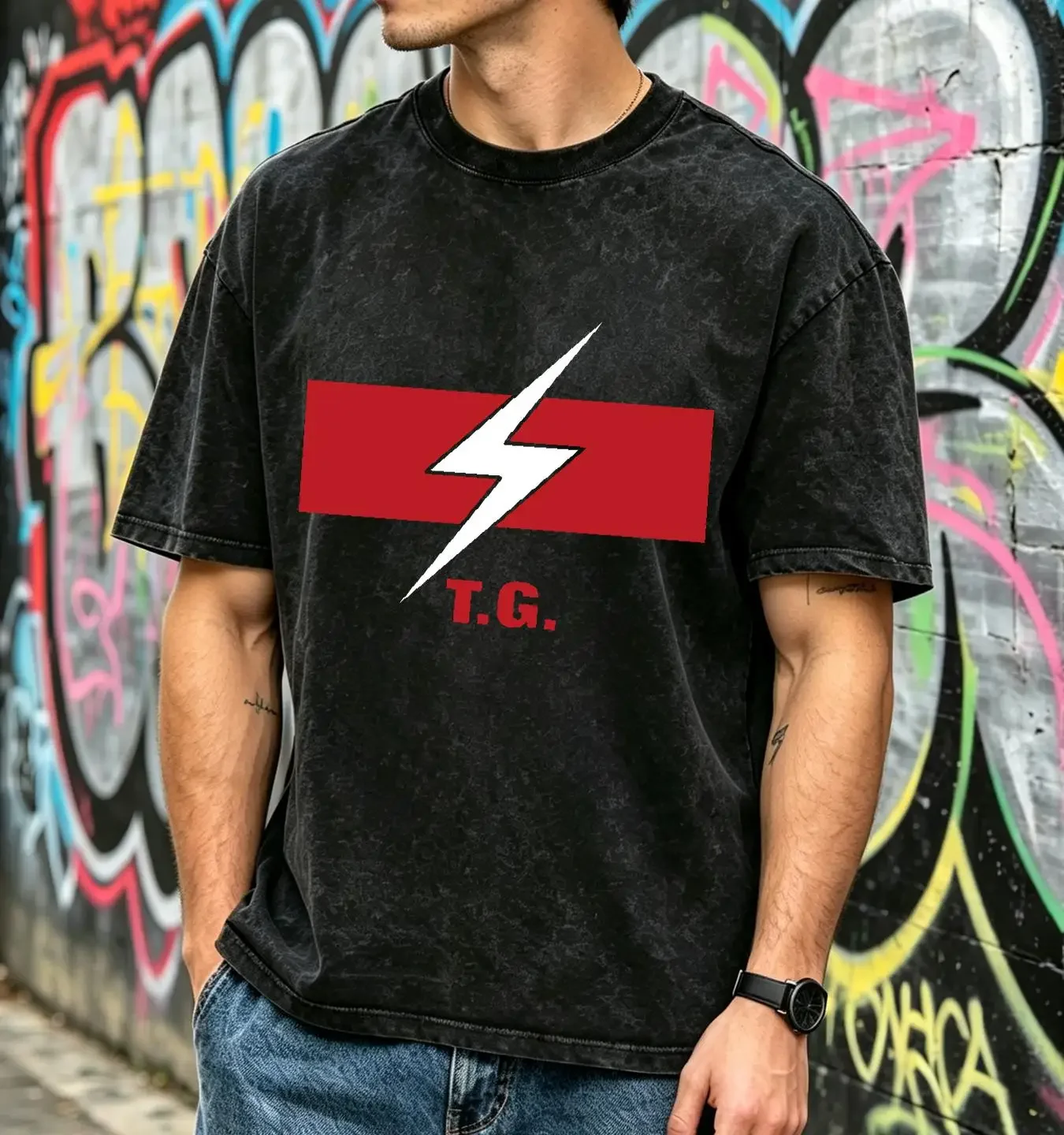 washed T Shirt Throbbing Gristle Logo TG Industrial Music Merch s for Fan long or short sleeves vintage Washed Breathable