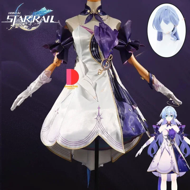 Робин Косплей Костюм Парик Платье Honkai Star Rail Униформа Головные Уборы Серьги Певица Хэллоуин Вечеринка Женский Реквизит Мода # 1 # В.