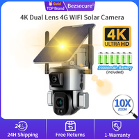 4K UHD Dual Lens 4G Solar Security Camera Outdoor 20X Optical Zoom WiFi Camera Auto Tracking Two way Audio CCTV Camera