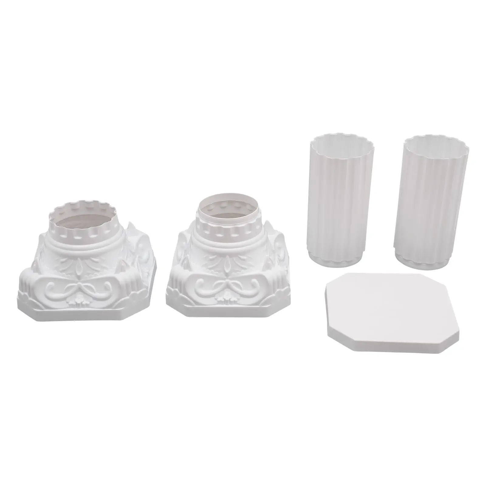 طقم أعمدة عمود رومانية لحفلات الزفاف من Loyalheartdy 2 ндeki طقم أعمدة رومانية أنيقة بيضاء حامل أعمدة رومانية بلاستيكية ديكور زفاف Pa