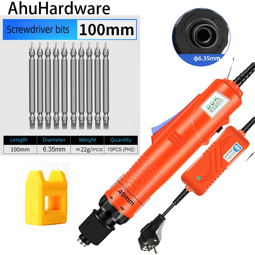 

Промышленный электрический шуруповерт AhuHardware с высоким крутящим моментом, регулируемый, 220В, 1500 об/мин, электроинструмент с 10 насадками