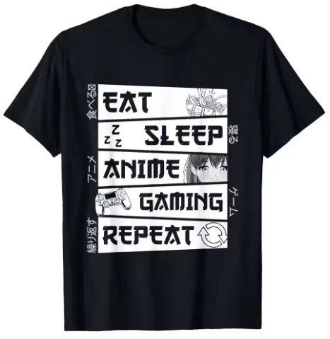 Camiseta con estampado de cómics de anime para hombre - Estilo japonés, informal, para uso diario. Camisa de manga corta a juego para hombre y mujer.