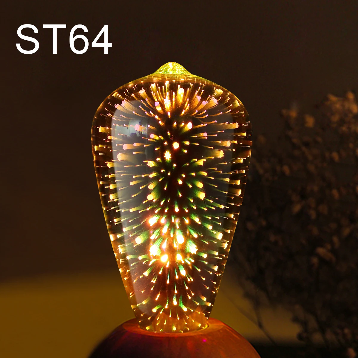 3D Vuurwerk Effect Vintage LED Gloeilampen Retro Edison Lamp E27 AC110V-220V Vakantie Decoratie Gloeilamp G80 G125