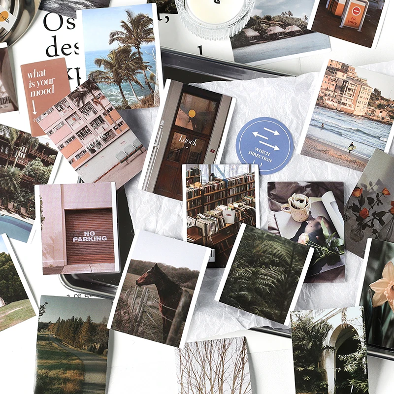 40 pcs/pack Vintage INS photo landscape Stickers Diy Scrapbooking Diary Album Adhesive Stationery Sticker Collage material