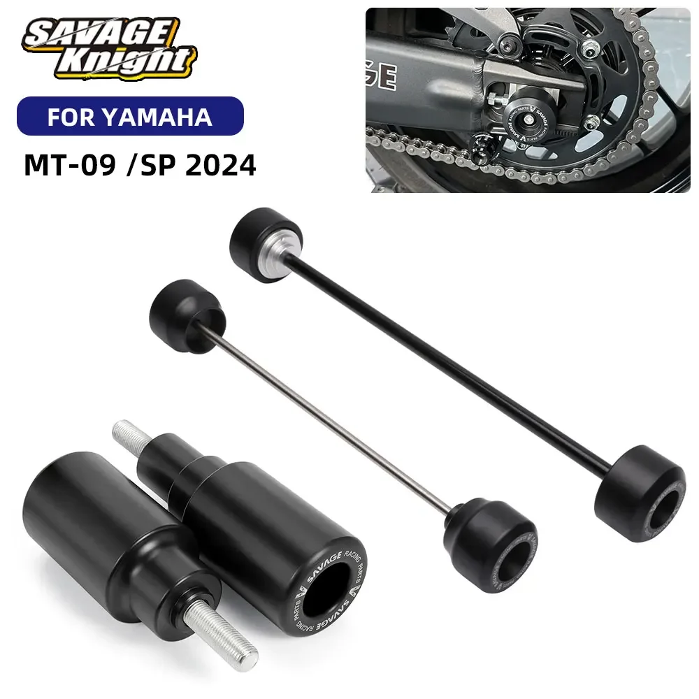 2024 MT09 anteriore asse posteriore ruota Crash cursori telaio Slider per Yamaha MT-09 MT 09 /SP forcella parafango cursori protezione caduta