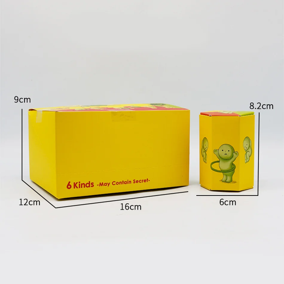 Poupée verte Noctilucent série Smiski, boîte aveugle mystère, cadeau Surprise, modèle de figurines d'action pour décoration de bureau