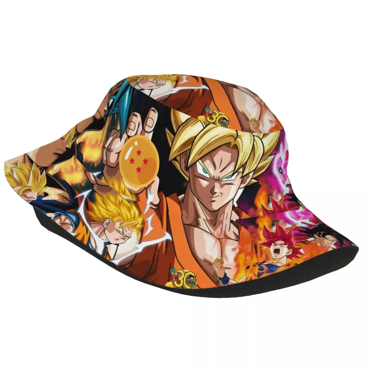 Dragon Ball Z Bucket Hats for Men Women Summer Vocation DBZ Anime Characters Sun Hats Fashion for Outdoor Fishing Hats