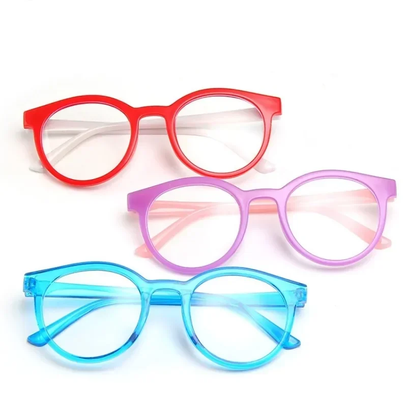 Kinder Anti-blaues Licht Gläser Ultra Licht Rahmen Computer Brillen Runde Rahmen Schutz Tragbare Brillen Brille Spektakel