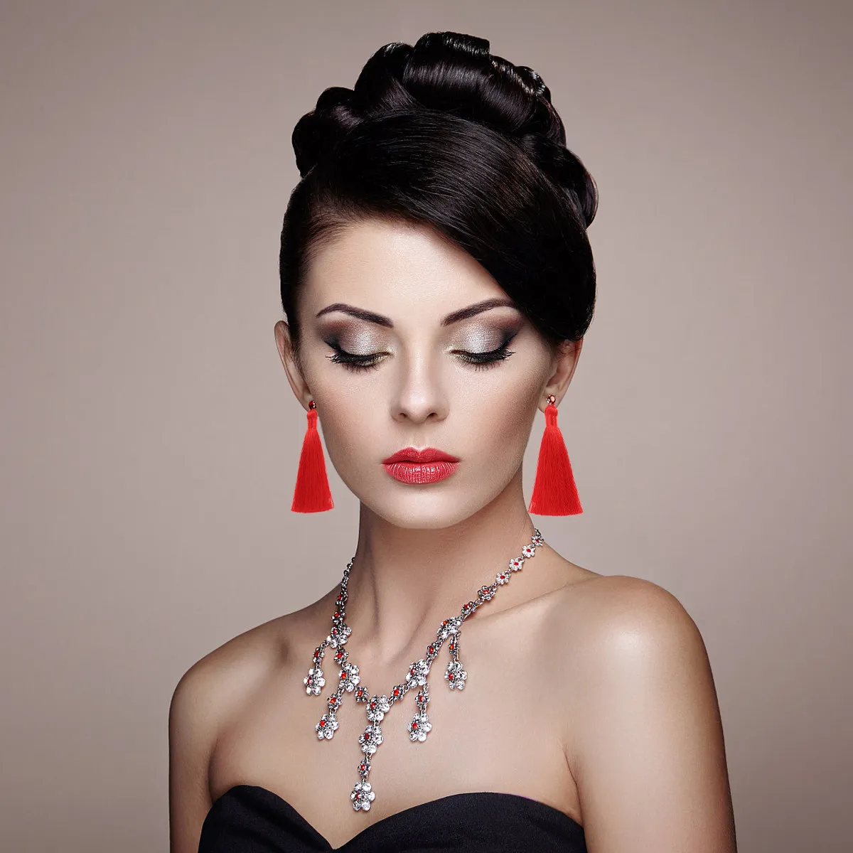 20Pcs Ice Silk Tassel Earrings Accessories Long Straight Dangler Pendant for DIY Keychain Bracelet Earring Jewelry Gift Red