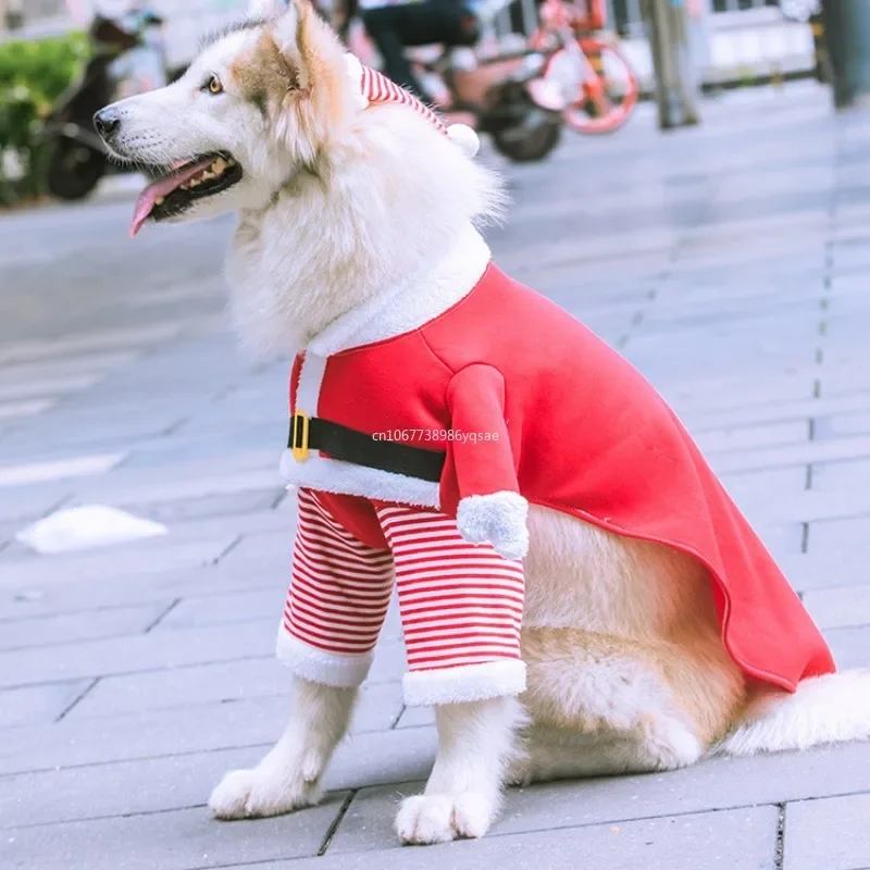 Winter Christmas Dogs Costumes Funny Santa Claus Clothes for Small Medium Pet Xmas New Year Clothing Cat Kitten Outfits 강아지옷