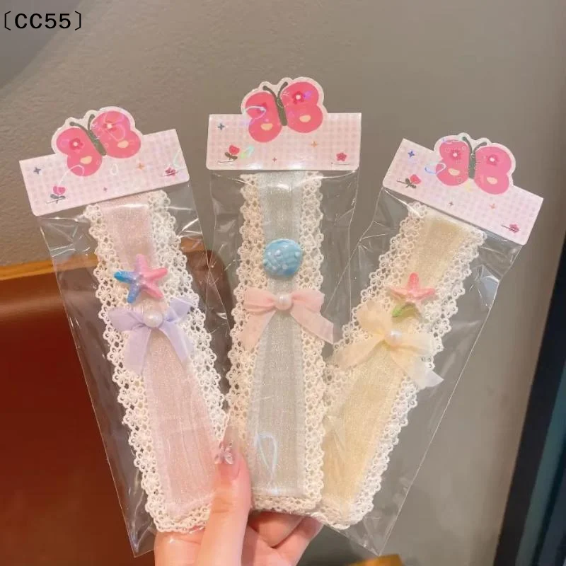 1Pcs Lolita Headband Children Floral Wide Edge  Summer Girls Forehead Bangs Broken Hair Posting Baby Fixed Hair Sticker〔CC55〕
