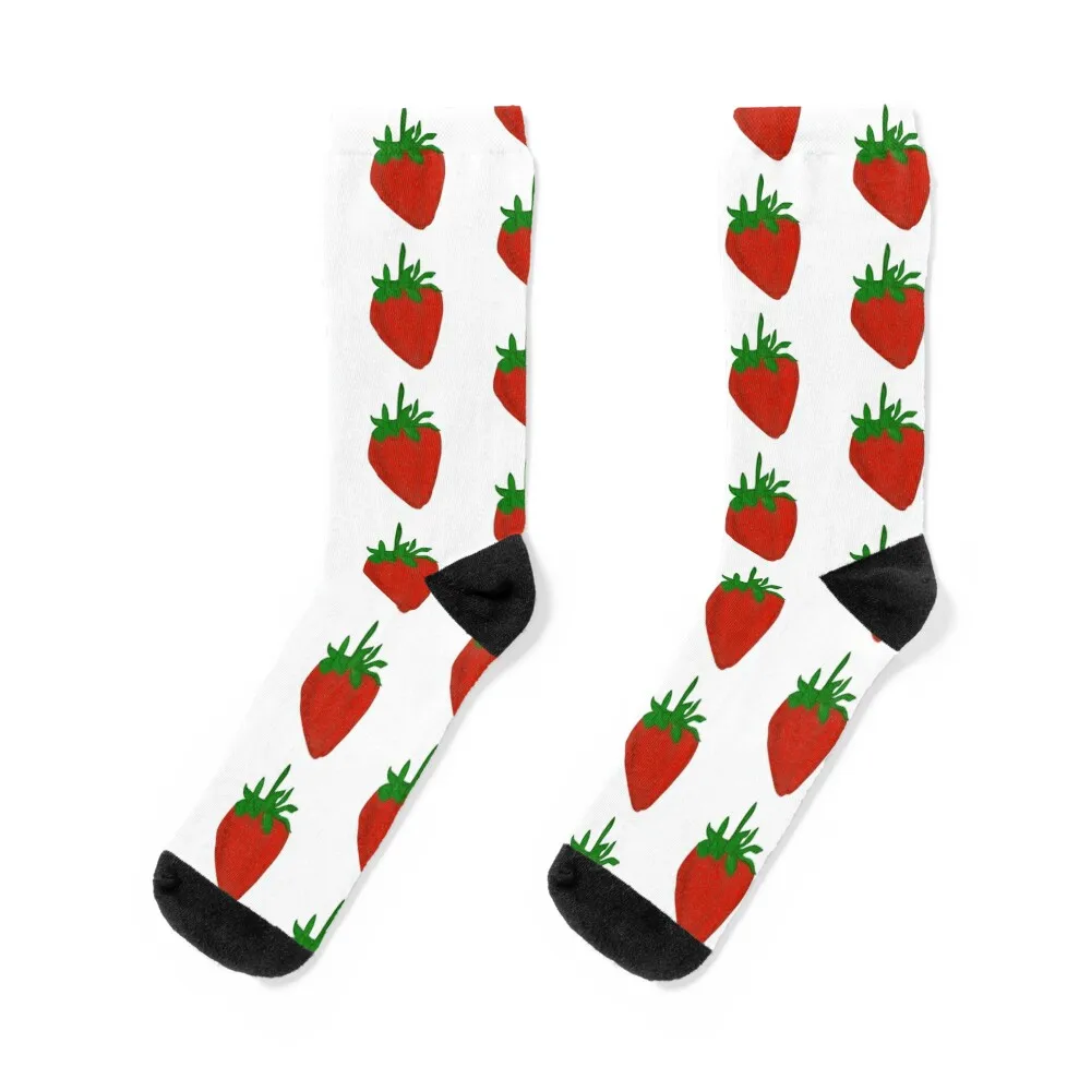 Realistic Strawberry drawing Socks summer japanese fashion Socks Men's Women's