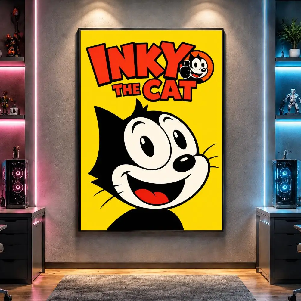 Character F-Felix the Cat Cartoon Poster Wall Art Bedroom Living Room Dorm Bar Cafe Gym Studio Home Decor Gifts