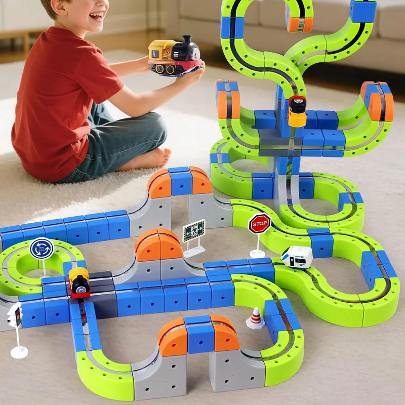 

В наличии набор поезда с магнитной левитацией для детей, строительная игрушка Монтессори STEM с антигравитационными дорожками, образовательный подарок на день рождения