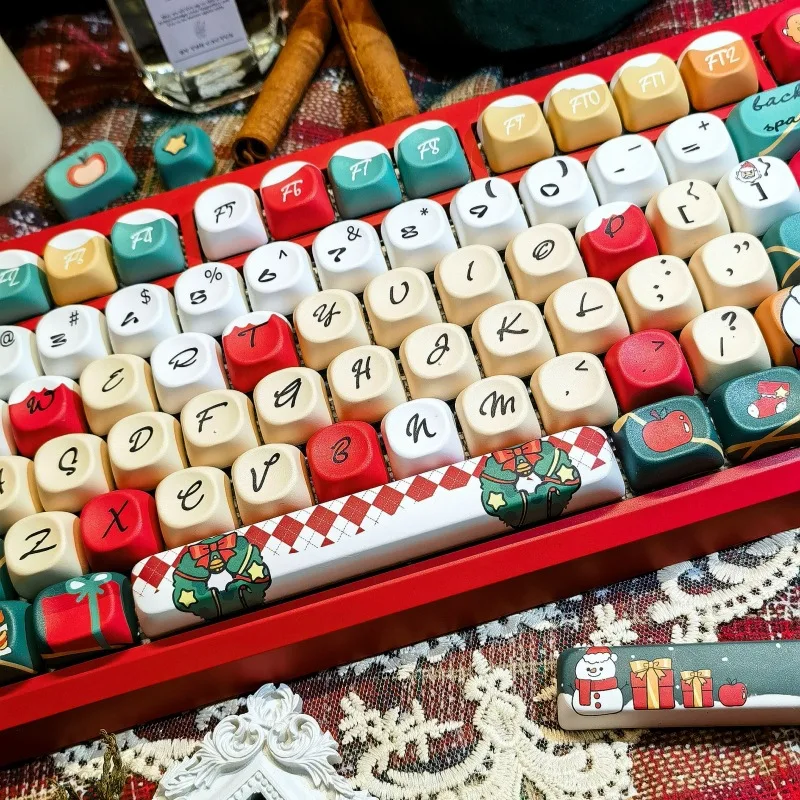 Christmas Night Mechanical Keyboard Keycaps PBT Material Customization Heat Sublimation Process MOA Computer Office Accessories