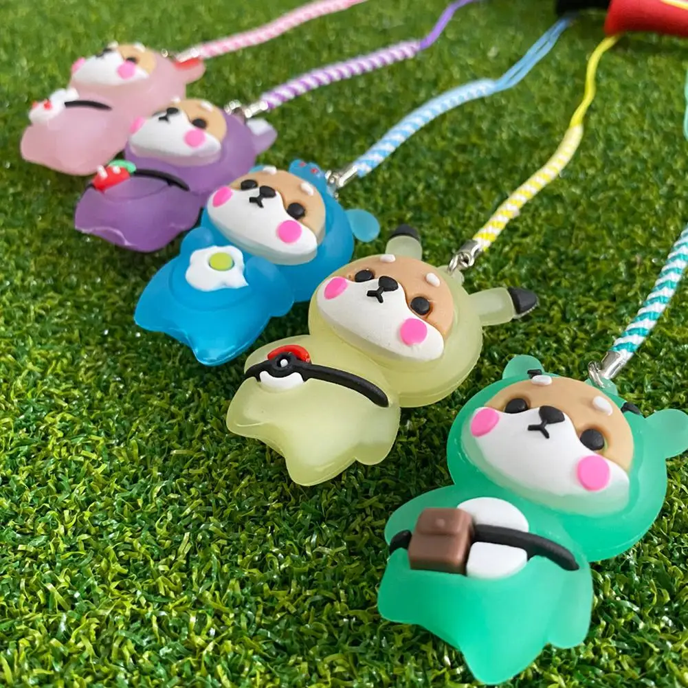 Cartoon Cute Prevent Loss Golf Ball Holder With Braided Rope Golf Rubber Tees With Flashing Light Outdoor Golf Accessory