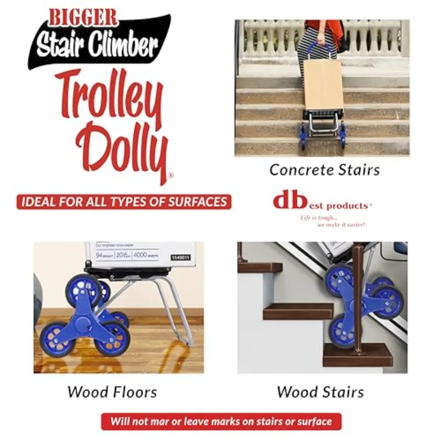 Chariot de grimpeur d'escalier pliable, chariot pour épicerie, conception compacte et légère, idéal pour un usage de condote et d'appartement, facile