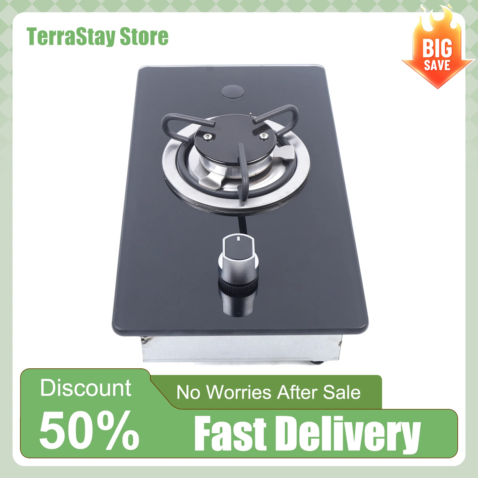 موقد غاز لـ RV كفاءة حرق اللهب فشل حماية نبض كهربائي الإشعال قابل للتعديل قوة النيران خفيفة الوزن غاز البترول المسال متوافق #1