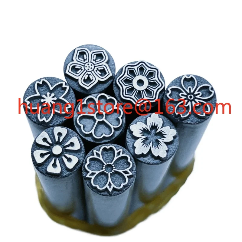 Suitable for chisel engraving, auspicious steel seal, gold and silver bracelet steel seal, flower pattern chisel.