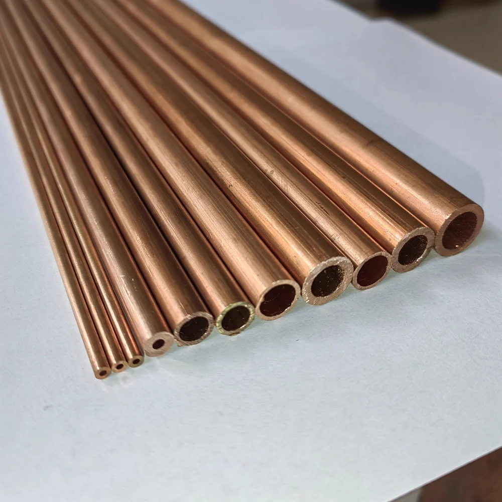 Copper Tube Straight Pipe OD 3/4/5mm T2 Pure Coppers Tubes Hollow Length 500mm customize