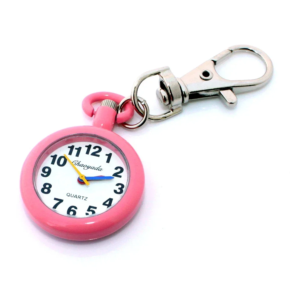 8pcs High Quality New Fashion Colorful Children Watch Pocket Pendant Key Ring Chain Quartz Keyring Watch Necklace Watches Gifts