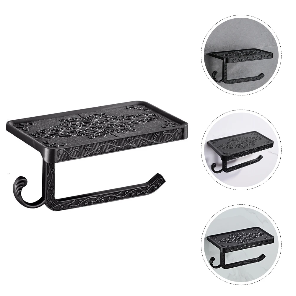 

Retro Hook Rack Vintage Decor Toilet Paper Holders Double Space Aluminum Wall-mounted Travel