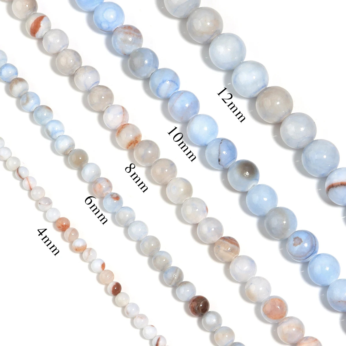 1strand/lot Blue Stripe Persian Jade Natural Stone Beads Round Loose Beads For Jewelry Making DIY Necklace Bracelet Accessories image 4