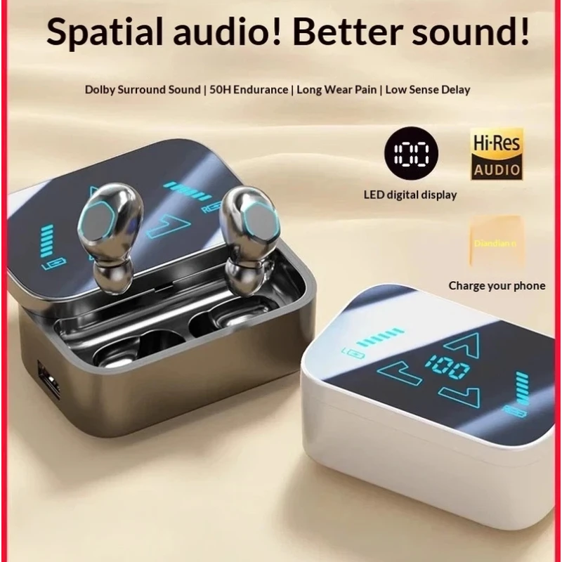 

Беспроводные Bluetooth-наушники 2026: Новинка, премиум-класс, активное шумоподавление, Hi-Fi стереозвук, длительное время работы от батареи, внутриканальные, для мужчин и женщин