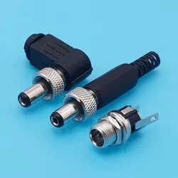 10Pcs 5.5x2.1/5.5x2.5mm Lockable DC Power Plug Male Female Socket with Screw Nut Locking Connector