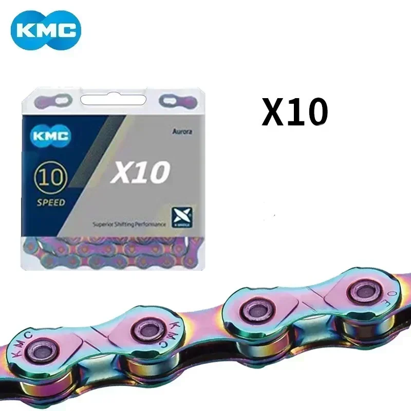 KMC X10 X11 X12 Road MTB Bicycle Chain 10/11/12 Speed Aurora Color Bicycle Chain Compatible Shimano Sram Bike Parts