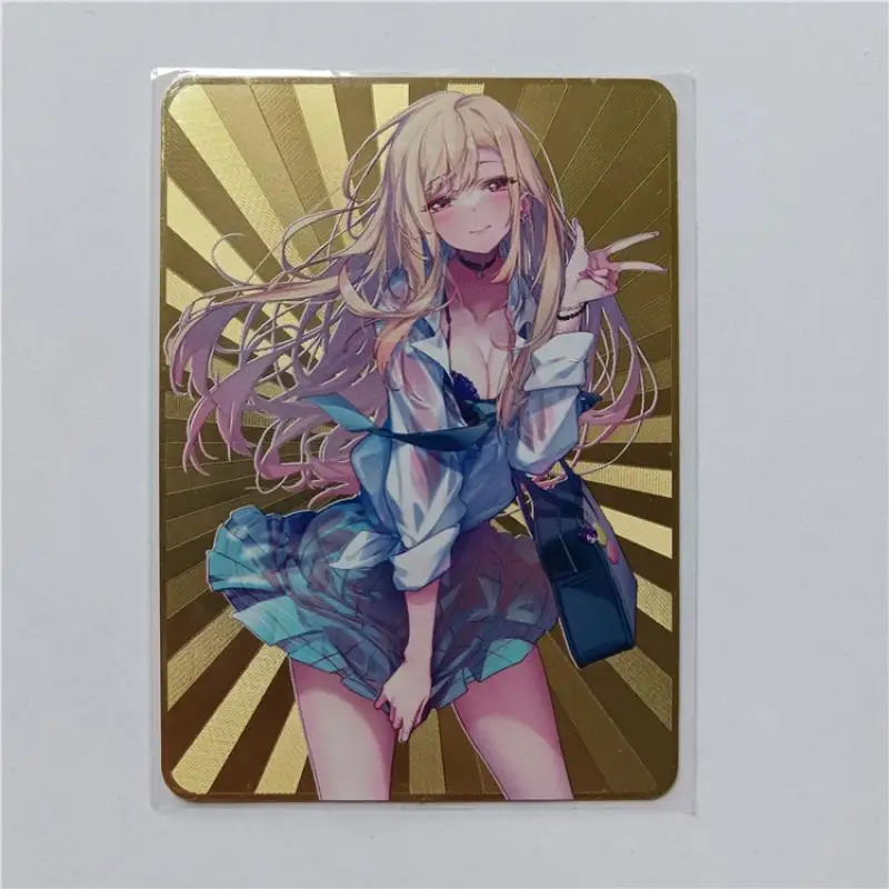 Juego de cartas de Metal Genshin Impact Ganyu Yae Miko, periférico esencial para amantes de las tarjetas, juguetes de regalo de cumpleaños y Navidad