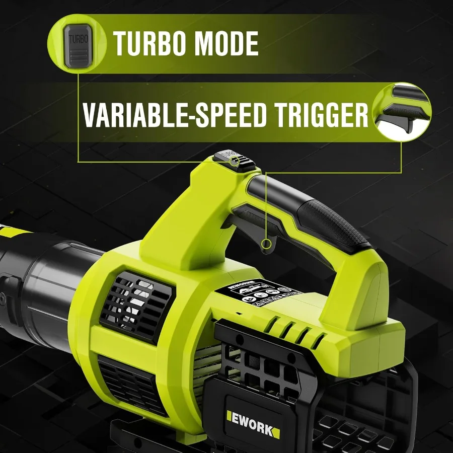 منفاخ أوراق شجر لاسلكي 20 فولت منفاخ أوراق كهربائي قوي مع بطاريات 2 × 4.0 أمبير وشاحن توربو متغير السرعة حتى 550 درجة مئوية و #4