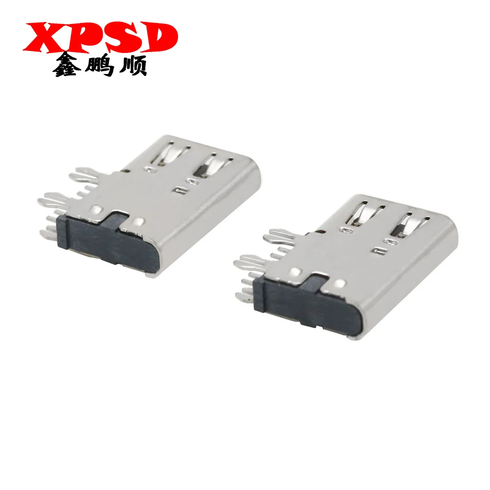 10PCS TYPE C 6P Side Socket Horizontal Type-C 6P Female Socket Four-Pin Typec Charging Data Plug Connector