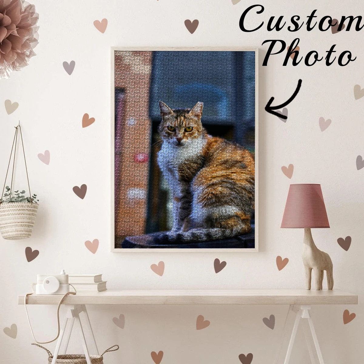 1pc Custom Photo Wooden Jigsaw Puzzle ,Mindfulness Home Room Window Hallway Decor Birthday Gift For Father Labor Day Oktoberfest