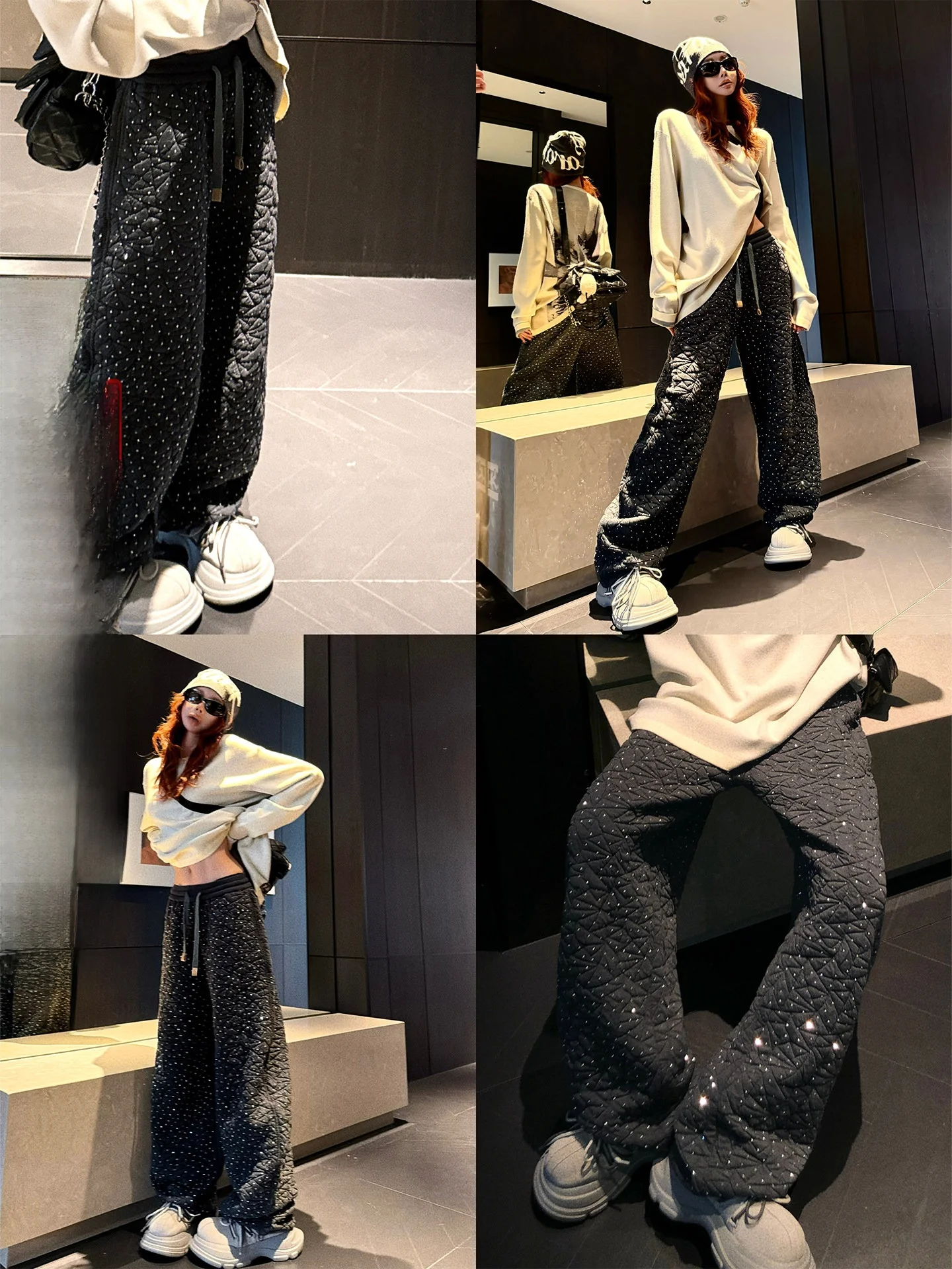 

Женские широкие брюки Waed Heavy Du: повседневные прямые длинные брюки для ранней весны в стиле ретро Li Wan Jun – ощущение высокого класса