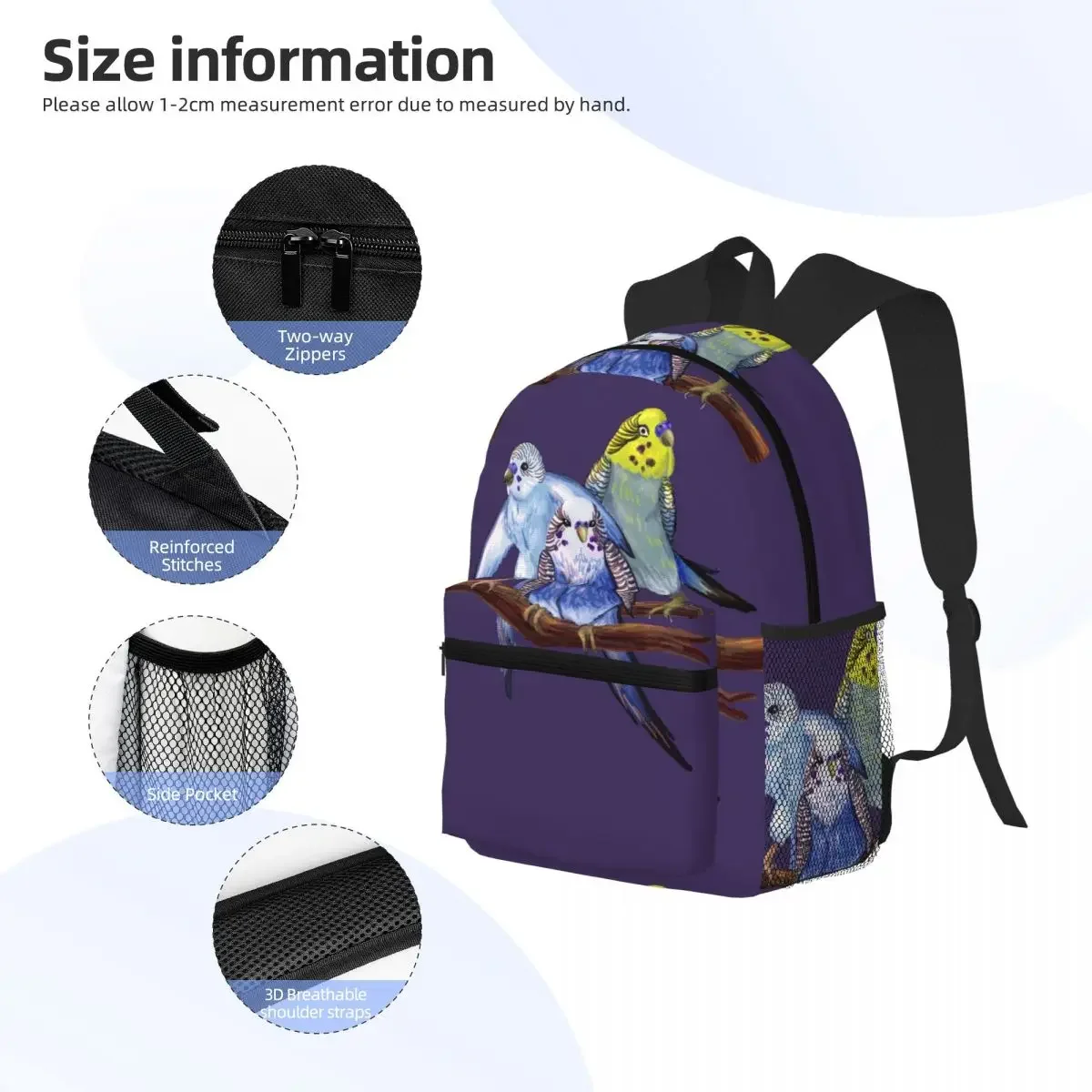 Zaino Budgie Boy Band Zaino per bambini di grande capacità Borsa da scuola Borse a tracolla per uomo donna