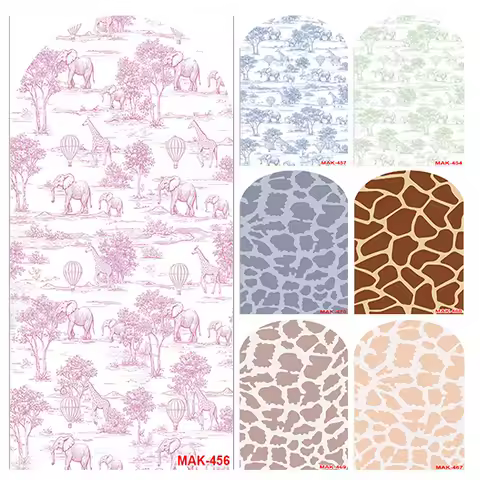 Toile De Jouy Blue Pink Safari Baby Shower Arch Backdrop Cover French Birthday Wedding Bridal To Be Shower Background Home