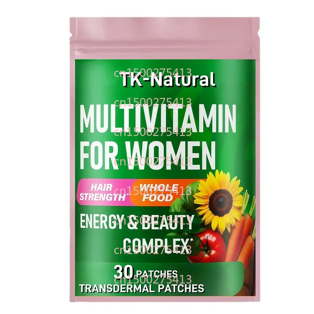 

30 пластырей, мультивитаминные трансплеевые пластыри для женщин, B-комплекс для поддержки роста волос, пищеварения и метаболизма