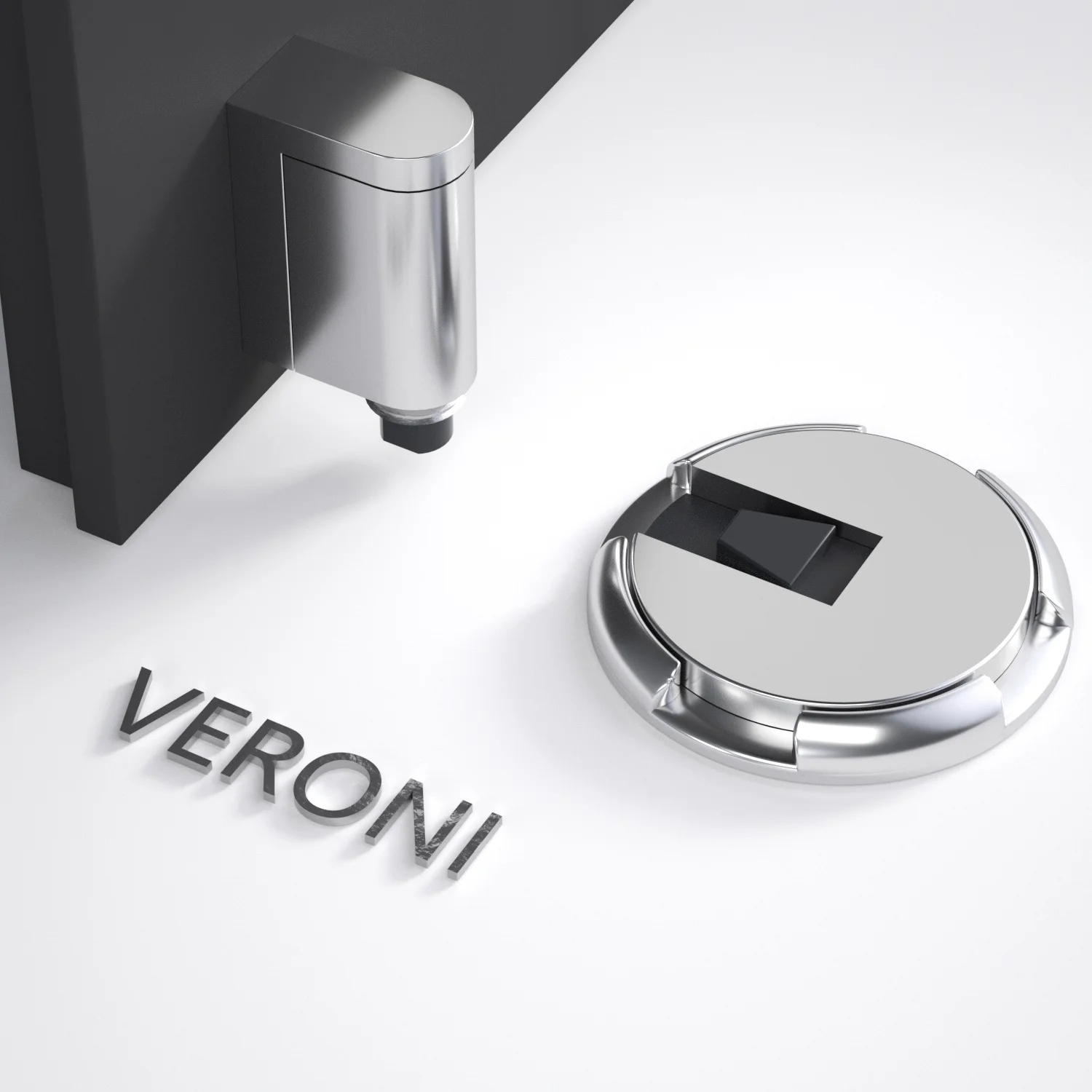 VERQNI on-Punch Door Stopper Automatic Floor Floor Door Stop Furniture Fittings Black Chrome Windproof Stopper for Door